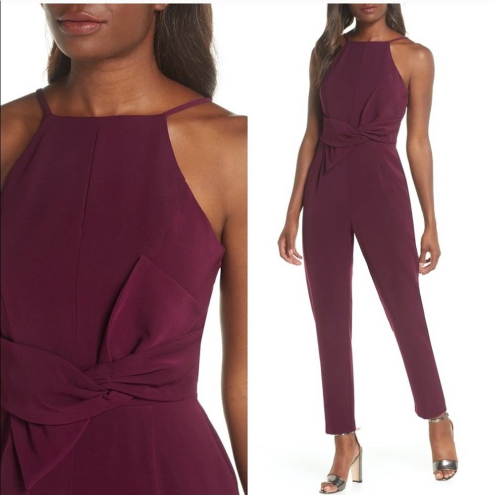 New! Adelyn Rae Spring Halter Neck Jumpsuit - Picture 2 of 11
